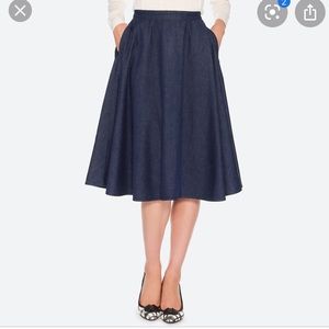 Uniqlo 100% Cotton Denim High Waist Circle Skirt